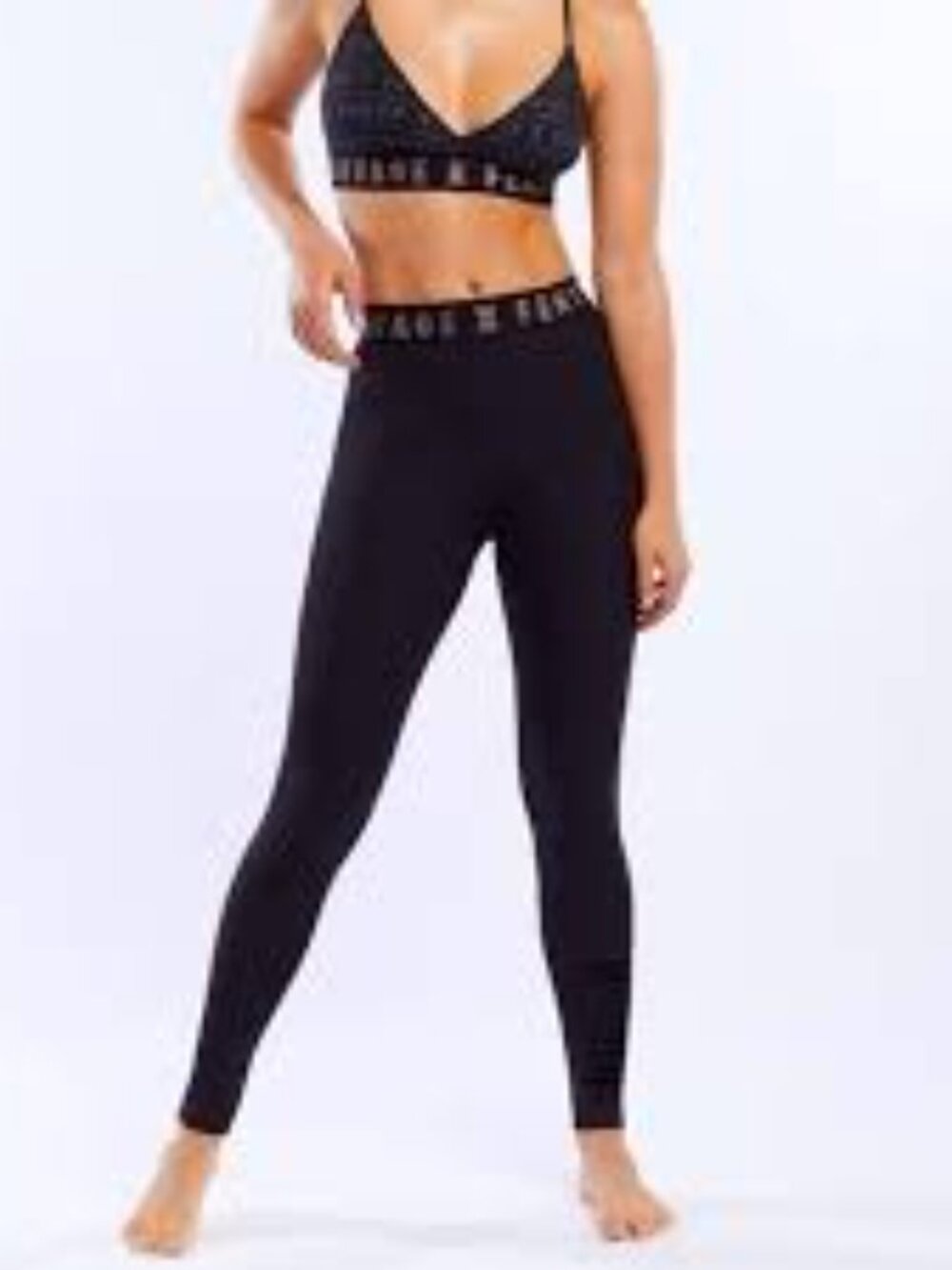 Savage x Fenty Black High-Waist Logo Band Leggings Size S - Picture 11 of 11